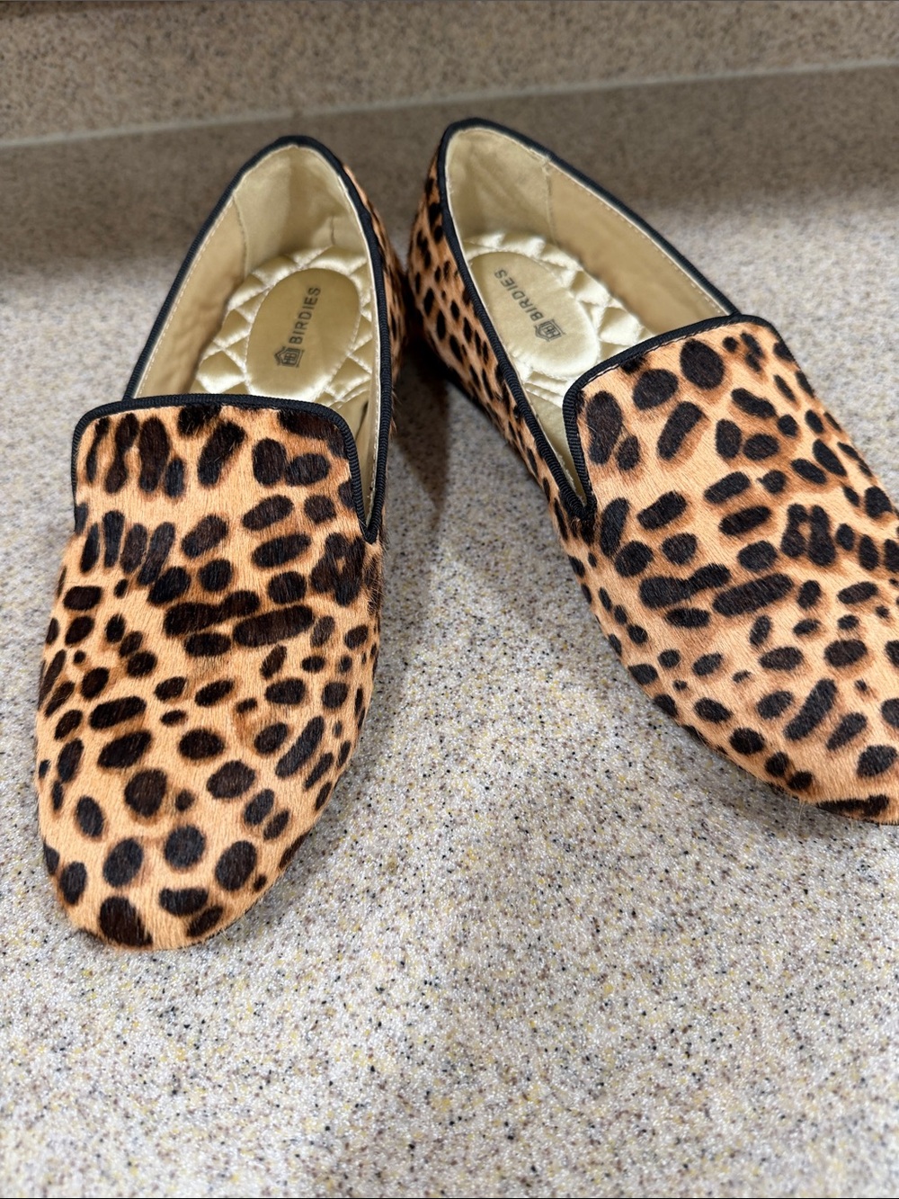 Birdies Leopard Print Loafers in Tan & Black